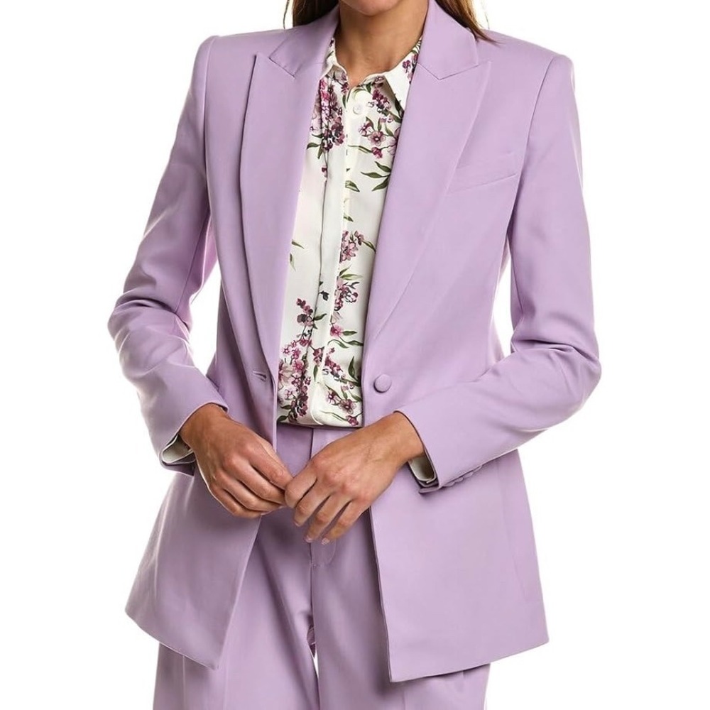 BCBGMAXAZRIA Women‎ Lavender Single Button Blazer Jacket Size 4